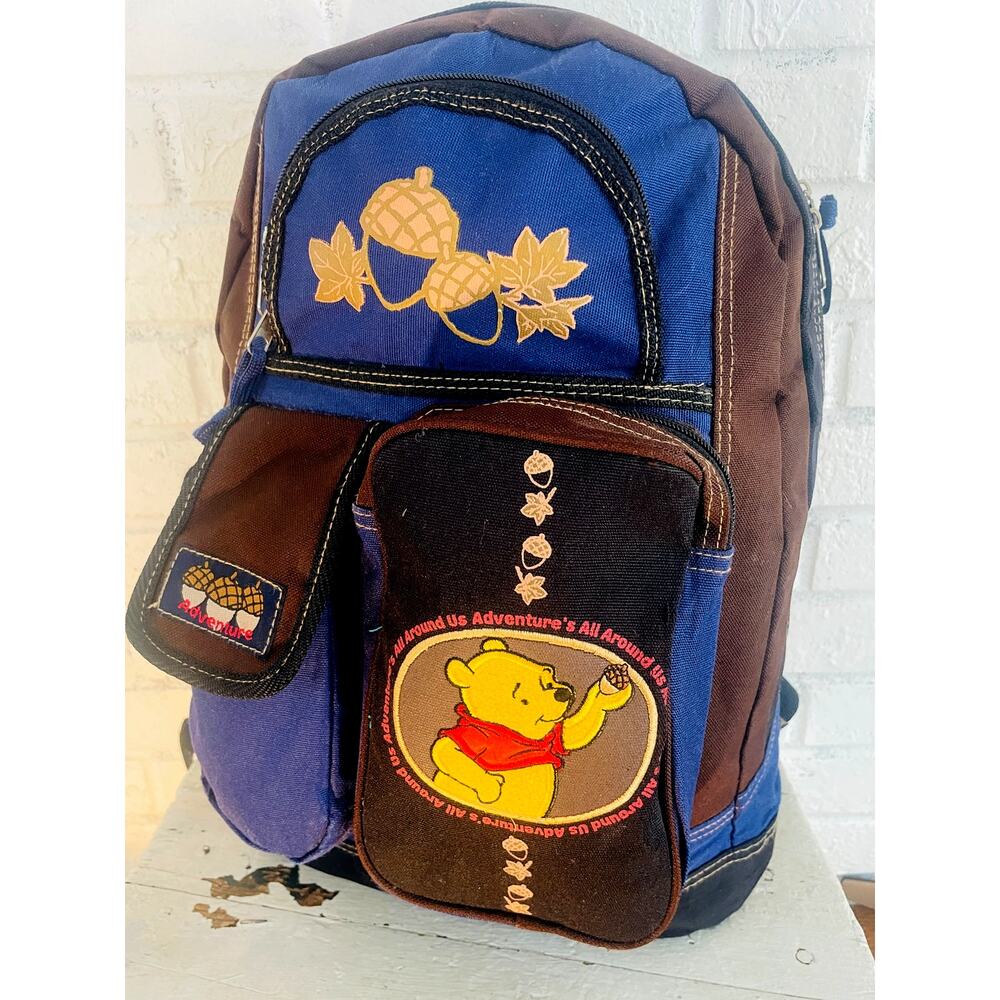 Disney Winnie the Pooh Adventure Backpack Blue Brown Kids School Bag